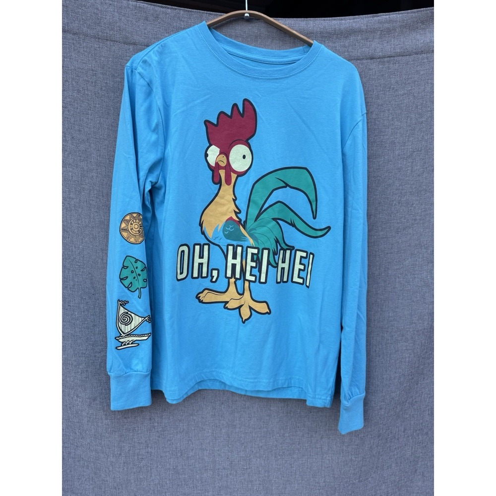 Disney Moana Oh‎ Hei Hei Long Sleeve Blue T-shirt Small Disney Parks